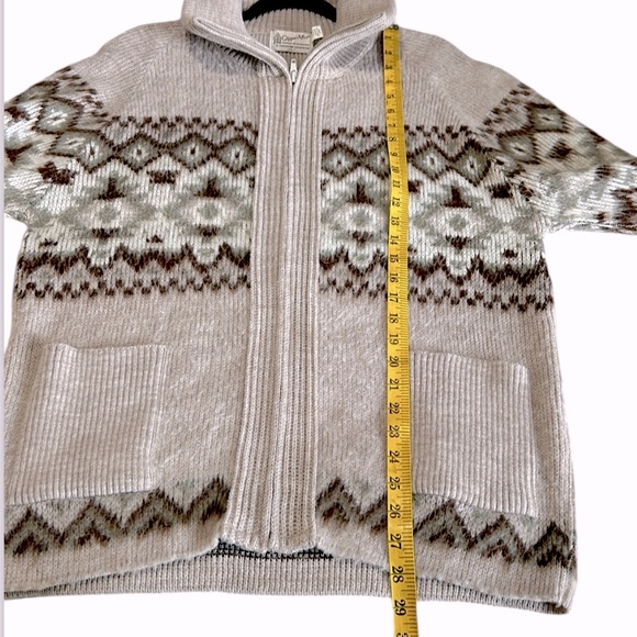 Vintage Clipper Mist Knit Sweater Men's Fair Isle Full Zip Grandpacore Winter L - Picture 10 of 11